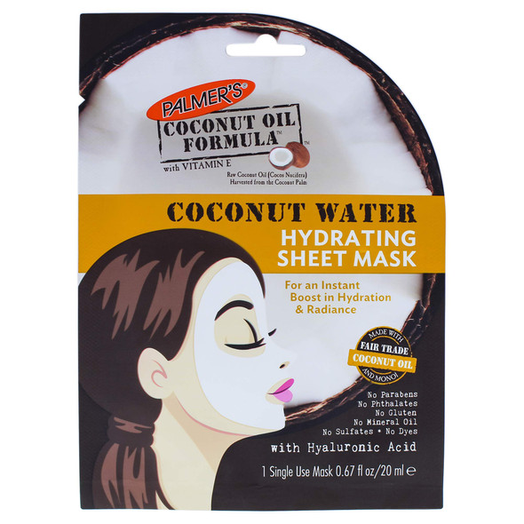 Palmer's Coconut Water Hydrating Sheet Mask for Women, 0.67 Ounce