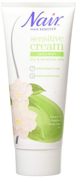 Nair - Ultra Hair Removal Sensitive Cream - For Dry & Sensitive Skin - with Camellia Oil & Ylang-Ylang - 200ml