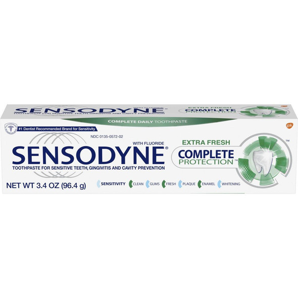 Sensodyne Complete Protection Sensitive Toothpaste For Gingivitis, Sensitive Teeth Treatment, Extra Fresh - 3.4 Ounces