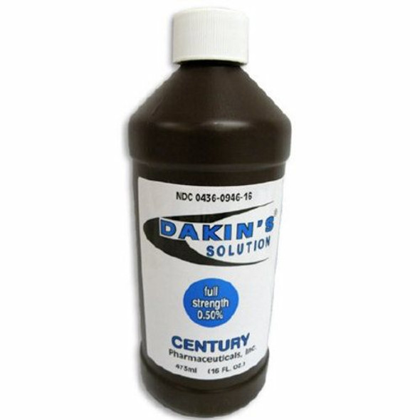 Wound Antimicrobial Cleanser Dakin's Full Strength 16 oz. Bottle Full Strength 1 Each By Century Pharmaceutical