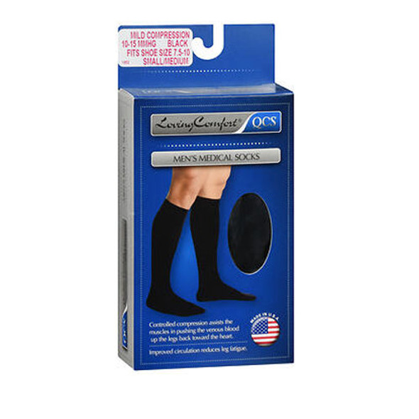 QCS Men's Medical Socks Mild Black Medium Large 1 Pair By Scott Specialties