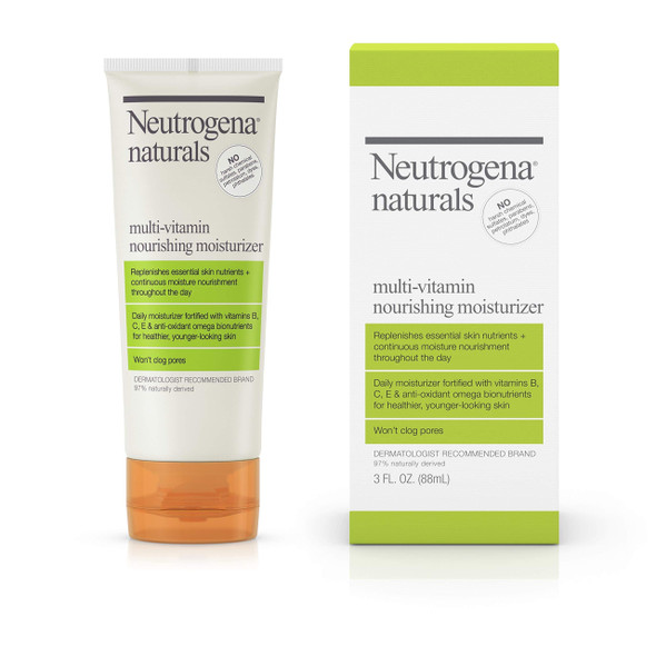 Neutrogena Naturals Multi-Vitamin Nourishing Daily Face Moisturizer with Antioxidant Bionutrients & Vitamins B, C & E, Non-Comedogenic & Sulfate-, Paraben-, Phthalate- & Dye-Free, 3 fl. oz
