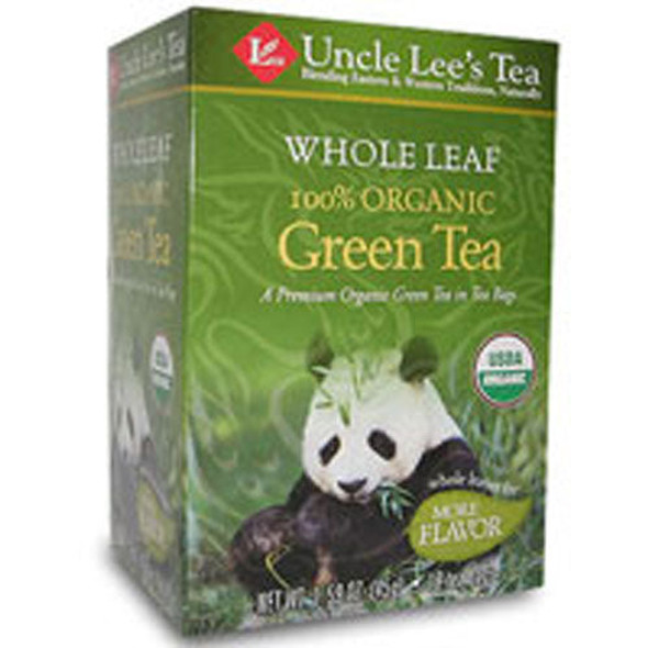 Organic Whole Leaf Green Tea 18 Bags By Uncle Lees Teas