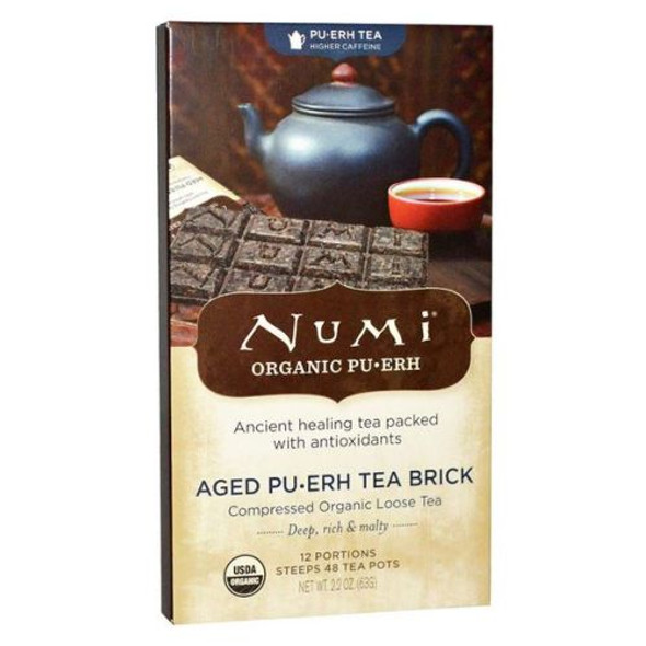 Aged Pu-erh Tea Brick Organic Pu-erh Tea, 2.2 oz By Numi Tea