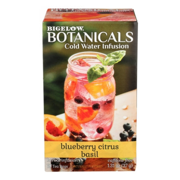 Botanicals Cold Water Infusion Blueberry Citrus Basil Tea 18 Bags (Case of 6) By Bigelow