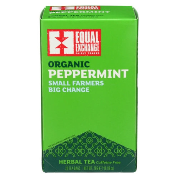 Organic Caffeine Free Peppermint Tea 20 Bags (Case of 6) By Equal Exchange