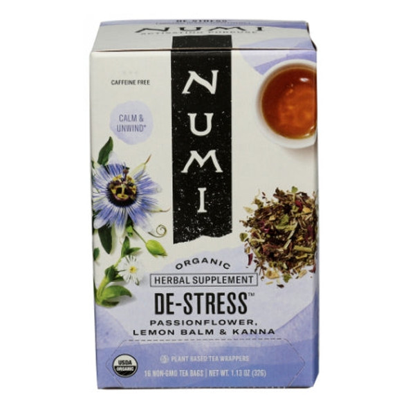 Organic De-Stress Tea 16 Bags (Case of 6) By Numi Tea