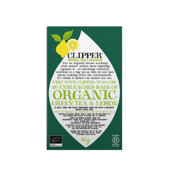 Clipper Organic Green & Lemon 20 Tea bags