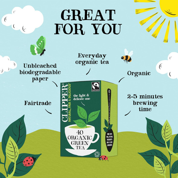 Clipper Fairtrade Organic Pure Green Tea 160g 80 Bags