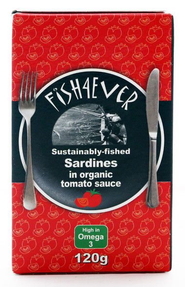 Fish 4 Ever Sustainably-Fished Sardines in Organic Tomato Sauce 120g