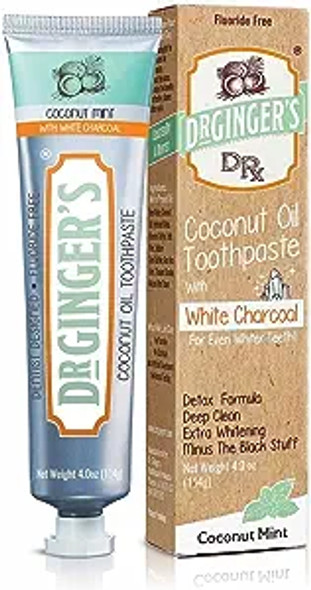 White Charcoal Coconut Oil Toothpaste 4 Oz By Dr.Ginger's