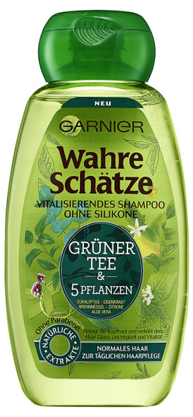 Garnier True Treasures Shampoo Green Tea Pack of 6 x 250 ml