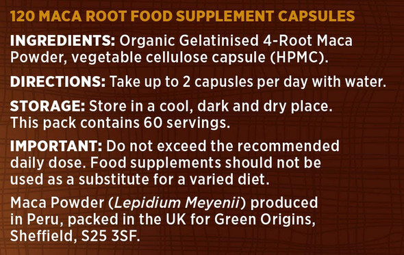 Rainforest Foods Organic Maca Root 5:1 120 Capsule