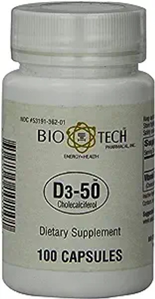 Vitamin D-3 100 Caps By Bio-TechPharmacal