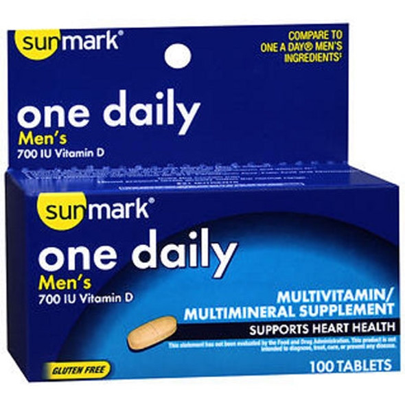 Sunmark One Daily Men's Vitamin D Tablets 100 Tabs By Sunmark
