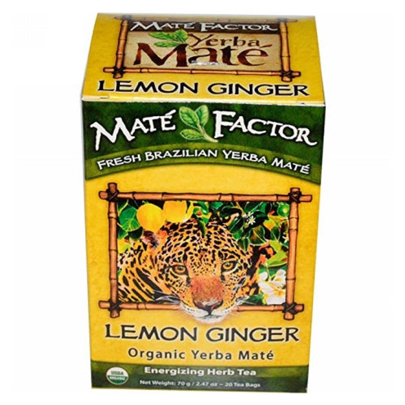 Organic Yerba Mate Tea Lemon Ginger, 20 Bag By The Mate Factor