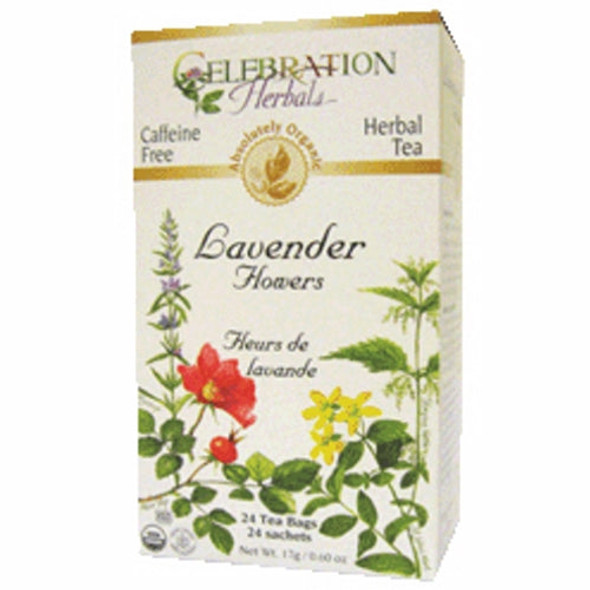 Organic Lavender Flowers Tea 24 Bags By Celebration Herbals