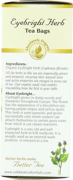 Organic Eyebright Herb Tea 24 Bags By Celebration Herbals