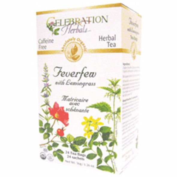 Organic Feverfew Lemongrass Tea 24 Bags By Celebration Herbals