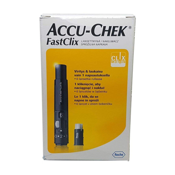 Accu-Chek Fastclix Finger Pricker Lancing Device + 6 Lancets Box Damaged