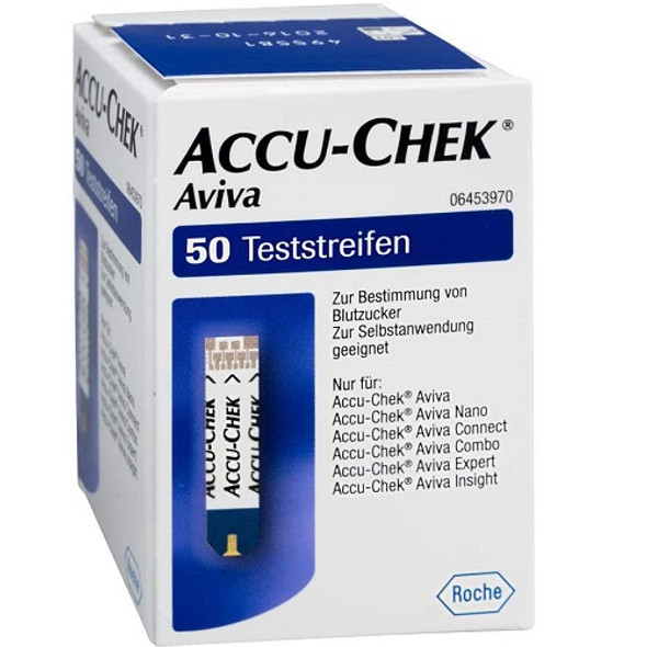 Accu Chek Aviva Glucose Test Strips  Pack of 50