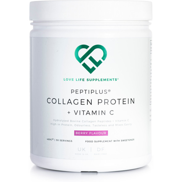 Love Life Supplements Collagen Protein + Vitamin C Berry Flavour - 489g