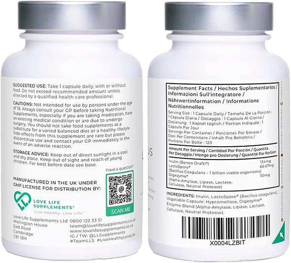 Love Life Supplements Lactospore Plus - 120 capsules