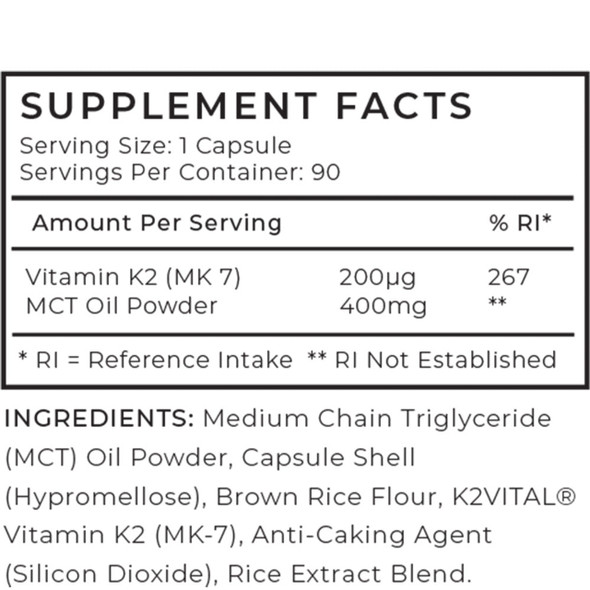 Love Life Supplements Vitamin K2 (K2VITAL) - 90 capsules