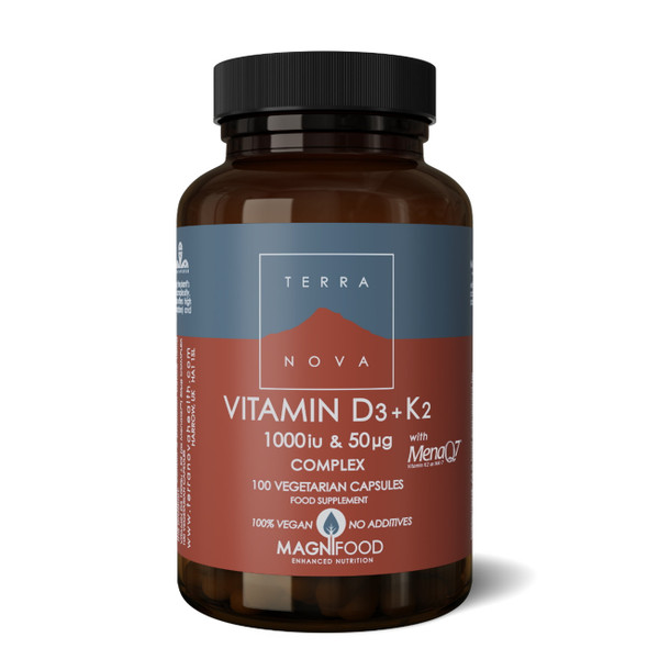 Terranova Vitamin D3 1000iu with Vitamin K2 50ug - 100 capsules