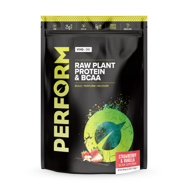 Vivo Life PERFORM Raw Plant Protein & BCAA Strawberry & Vanilla - 532g