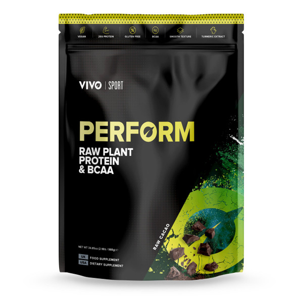 Vivo Life PERFORM Raw Plant Protein Powder & BCAA Raw Cacao - 988g
