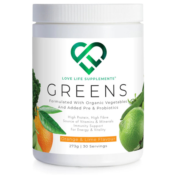 Love Life Supplements Organic Greens (Orange & Lime) - 273g