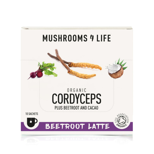 Mushrooms 4 Life Organic Cordyceps Beetroot Latte - 10 sachets