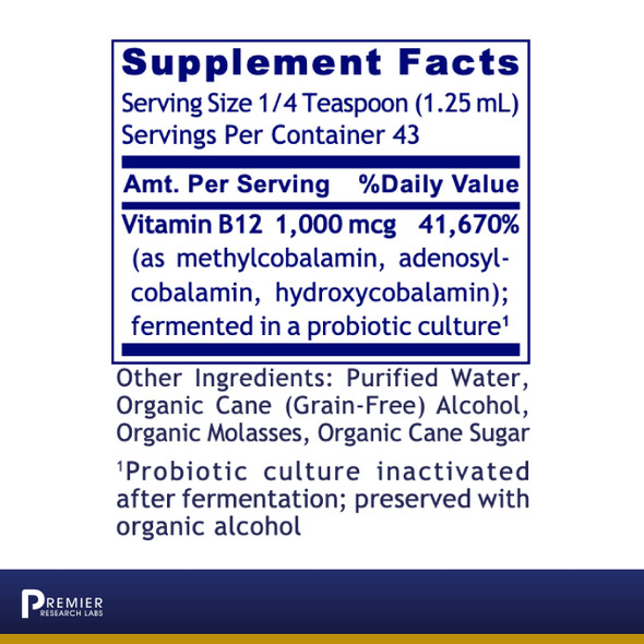 Premier Research Labs B12-Nd - High-Potency Vitamin B12 - Supports Energy Levels, Memory & More - Brain Focus For Vegetarians
