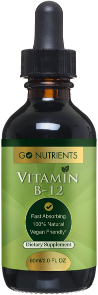 Go Nutrients Vitamin B12 - Fast Absorbing B12 Vitamins, All Natural, Vegan Friendly B12 Sublingual Supplement With 3000 Mcg Methy