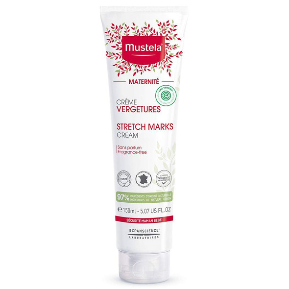 Mustela Maternity Stretch Marks Cream for Pregnancy - with 97% Natural Ingredients & Avocado Peptides - Fragrance Free - EWG Verified - 5.07 Fl Oz