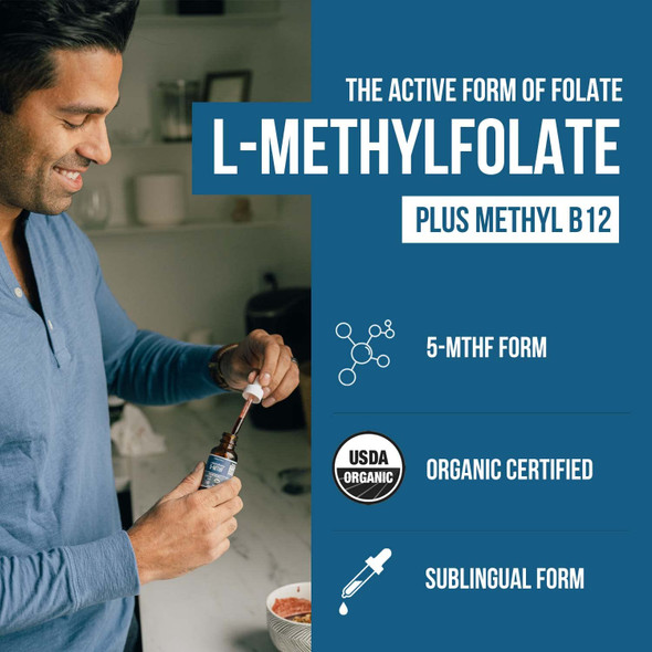 Organic Methyl Folate 1000 Mcg + Methyl B12 Cofactor (300 Servings) – Metabolically Active 5-Mthf Form, Organic Berry Flavor