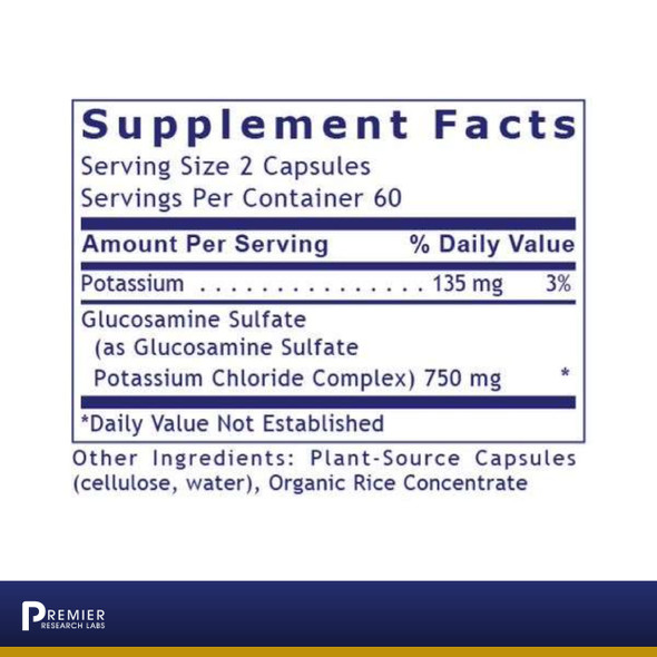 Premier Research Labs Glucosamine Sulfate - Supports Targeted Joints, Ligament & Connective Tissues - Non-Gmo, Shellfish Free