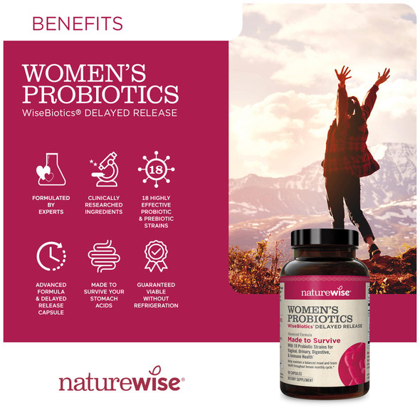 Naturewise Probiotics For Women Time-Release Supplement Comparable To 90 Billion Cfu Cranberry & D Mannose For Vaginal, Urinary
