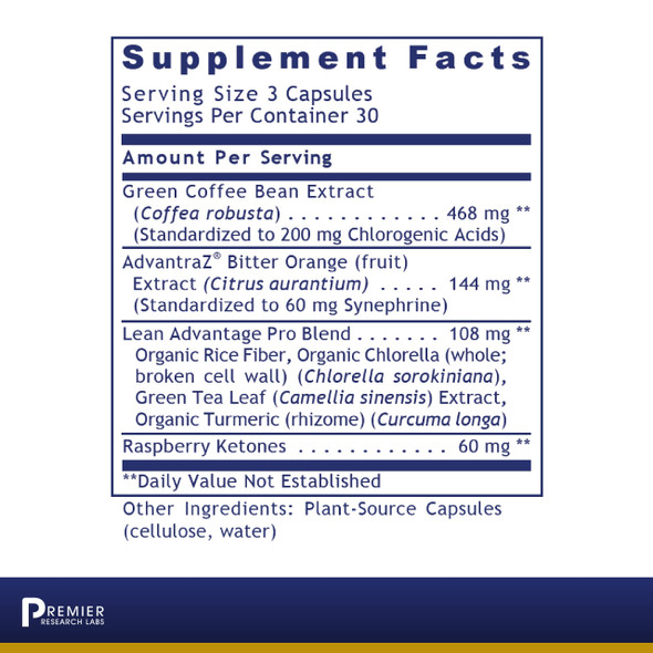 Premier Research Labs Lean Advantage - For Weight Management, Lean Body Mass & Energy Metabolism - Supplement With Chlorella