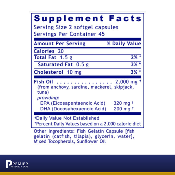 Premier Research Labs Epa/Dha Marine Softgels - Supports Heart & Joint Health - Fish Oil Dietary Supplement - Omega Fatty Acids