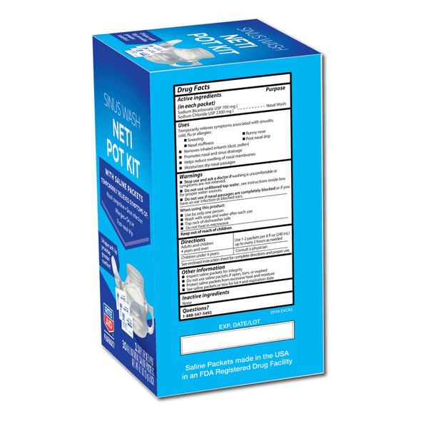 Rite Aid Neti Pot Nasal Rinse Kit With 30 Salt Packets - 1 Kit | Sinus Rinse For S & Children | Sinus Relief