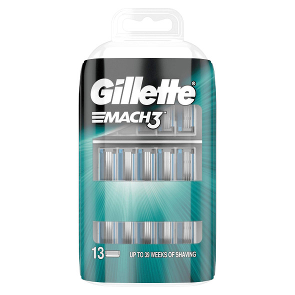 Gillette Mach3 Razor Blades for Men with Precision Trimmer, Pack of 13 Refill Blades