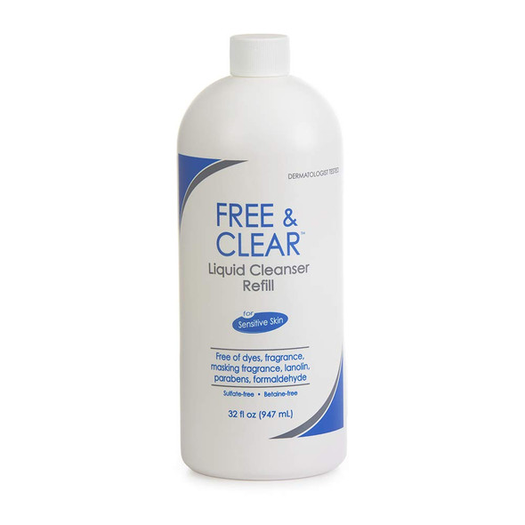 Free & Clear Liquid Cleanser | Fragrance, Gluten and Sulfate Free | For Sensitive Skin | 32 Fl Oz