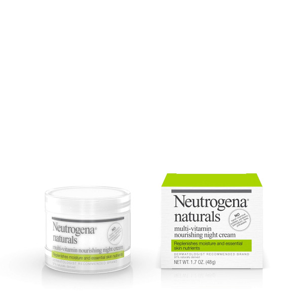 Neutrogena Naturals Multi-Vitamin Moisturizing & Nourishing Night Face Cream with Antioxidant Bionutrients & Vitamins B, C & E, Non-Comedogenic & Sulfate-, Paraben-, Phthalate- & Dye-Free, 1.7 oz