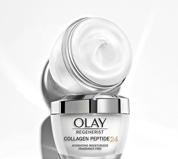 OLAY Regenerist Collagen Peptide 24 Hydrating Moisturizer, Fragrance-Free, 2 Jar x 1.7 oz