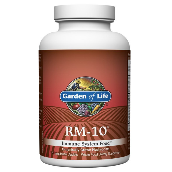 Garden of Life Organic Fermented Mushroom Complex - RM-10 Immune System Supplement with Selenium, Vegetarian, 120 Count