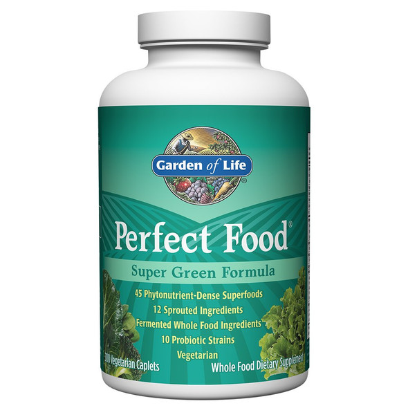 Garden of Life Whole Food Vegetable Supplement - Perfect Food Green Superfood Dietary Supplement, 300 Vegetarian Caplets