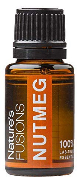 Nature's Fusions Nutmeg, 100% Pure and  Essential Oils, Undiluted, Therapeutic Grade for Aromatherapy and Topical Use, .5 Fl Oz (Pack of 1) (15 mL)