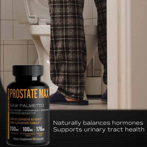 ADDOT WELLLIFE Prostate Max, Prostate Health Supplement for Men with Saw Palmetto Plus 30 Herbs, Vitamins, Minerals, 90 Capsules, Restore Prostate Wellness, Urinary Health, Reduce Bathroom Trips